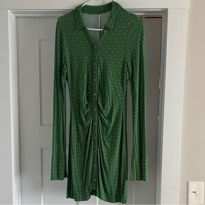 Green Button-Up Women's Dress